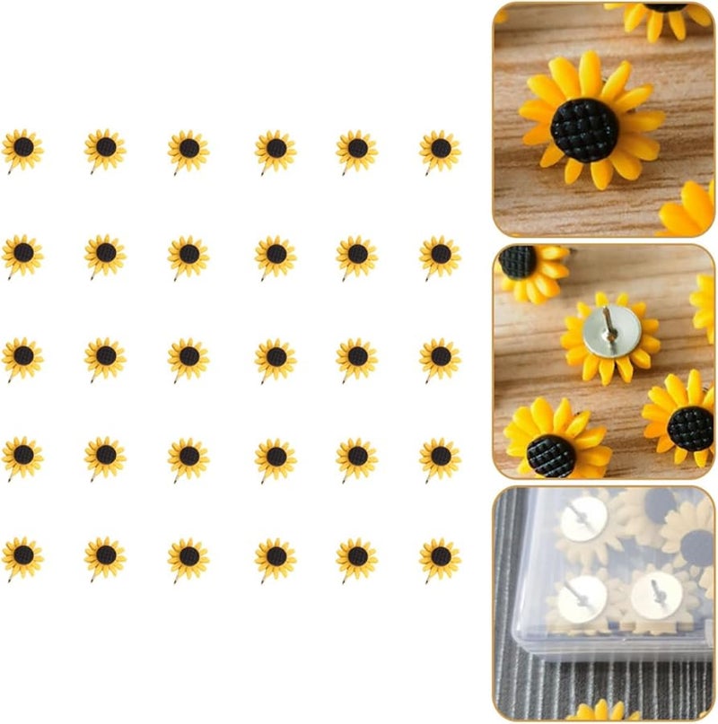 Sunflower Thumb Tacks 30Pcs 7X7X1 7Cm Decorative Push Pins for Office Classroom Cork Board - Image 5
